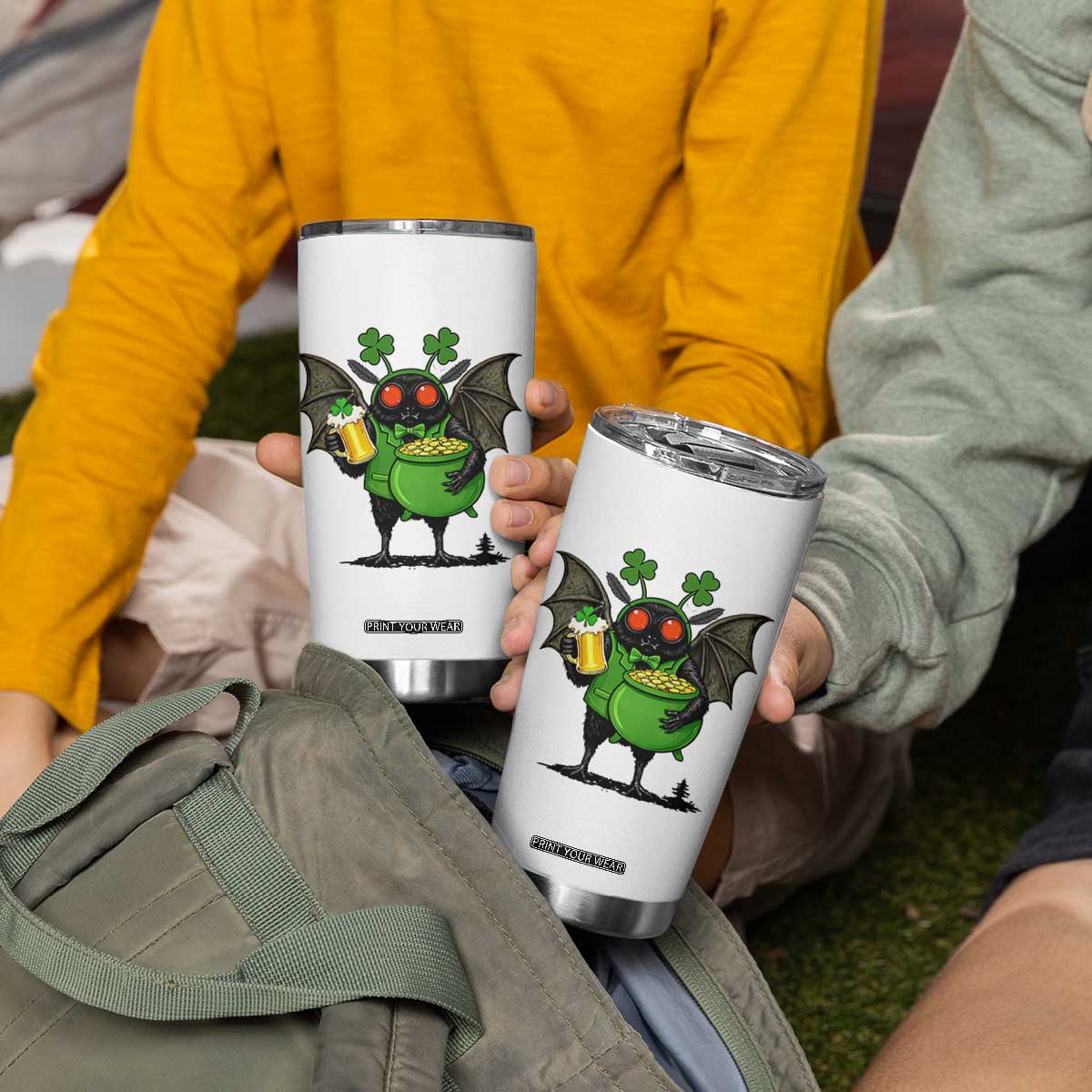 Funny Mothman Tumbler Cup St Patricks Day Cryptid Gift TS12 Print Your Wear
