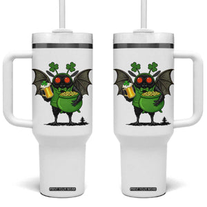 Funny Mothman Tumbler With Handle St Patricks Day Cryptid Gift TS12 One Size: 40 oz White Print Your Wear