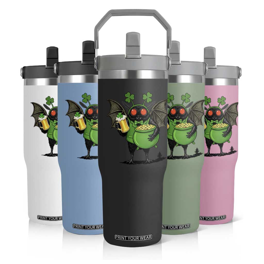 Funny Mothman Flip Straw Tumbler St Patricks Day Cryptid Gift TS12 Print Your Wear