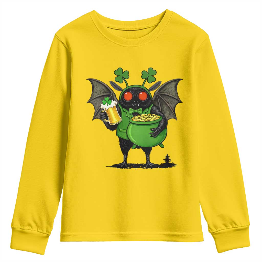 Funny Mothman Youth Sweatshirt St Patricks Day Cryptid Gift TS12 Daisy Print Your Wear