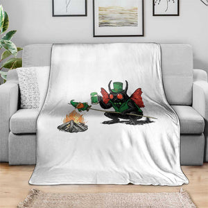 Funny Cryptid Mothman Throw Blanket St Patricks Day Gift TS12 Print Your Wear