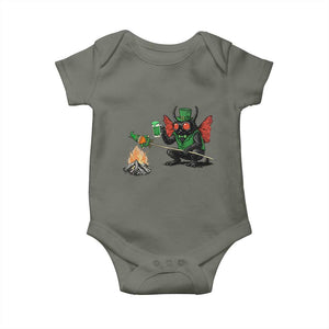 Funny Cryptid Mothman Baby Onesie St Patricks Day Gift TS12 Military Green Print Your Wear