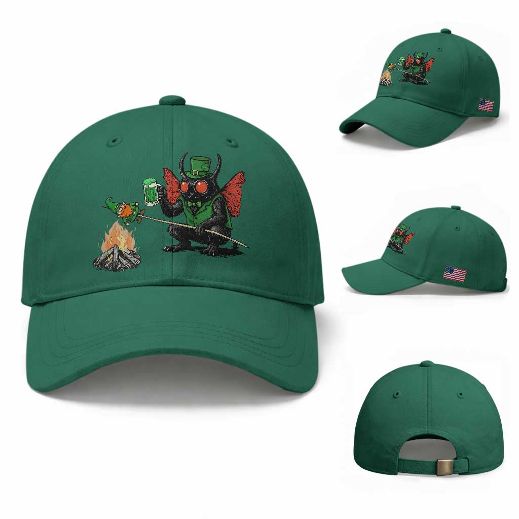 Funny Cryptid Mothman Baseball Cap St Patricks Day Gift TS12 Baseball Cap Universal Fit Irish Green Print Your Wear