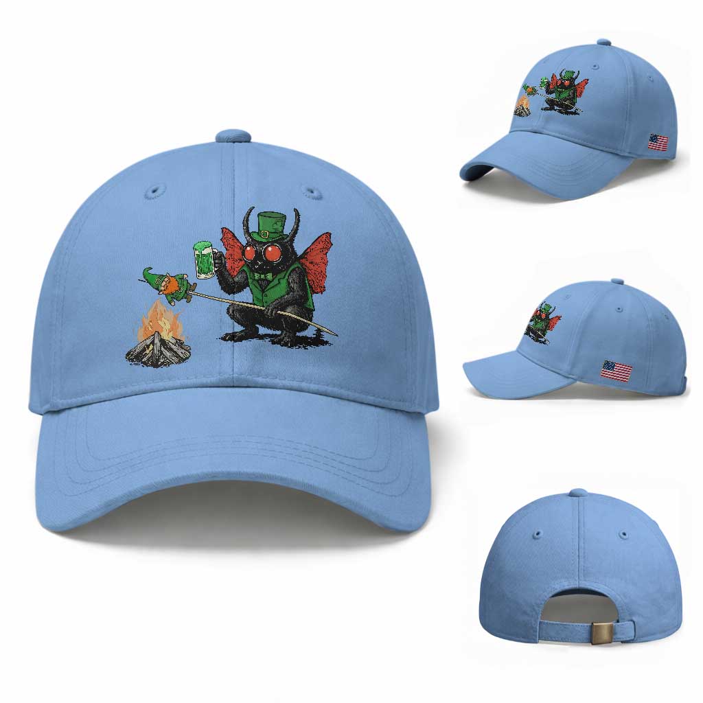 Funny Cryptid Mothman Baseball Cap St Patricks Day Gift TS12 Baseball Cap Universal Fit Light Blue Print Your Wear