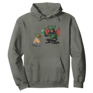 Funny Cryptid Mothman Hoodie St Patricks Day Gift TS12 Military Green Print Your Wear