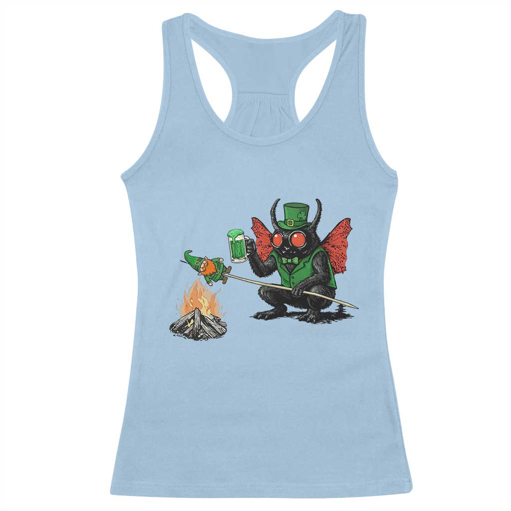 Funny Cryptid Mothman Racerback Tank Top St Patricks Day Gift TS12 Light Blue Print Your Wear