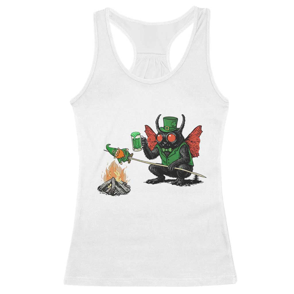 Funny Cryptid Mothman Racerback Tank Top St Patricks Day Gift TS12 White Print Your Wear