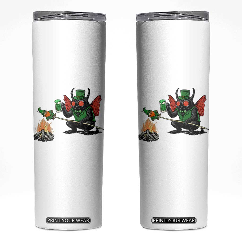 Funny Cryptid Mothman Skinny Tumbler St Patricks Day Gift TS12 White Print Your Wear