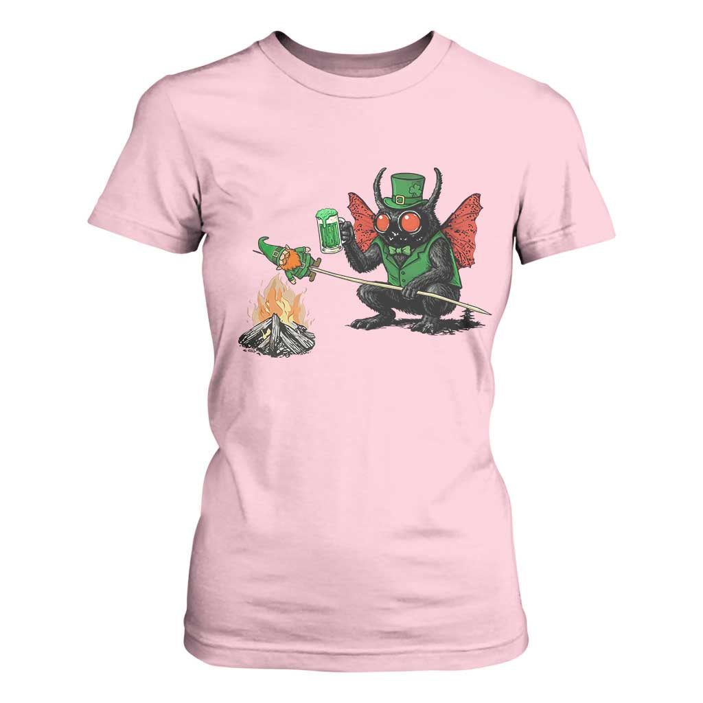 Funny Cryptid Mothman T Shirt For Women St Patricks Day Gift TS12 Light Pink Print Your Wear