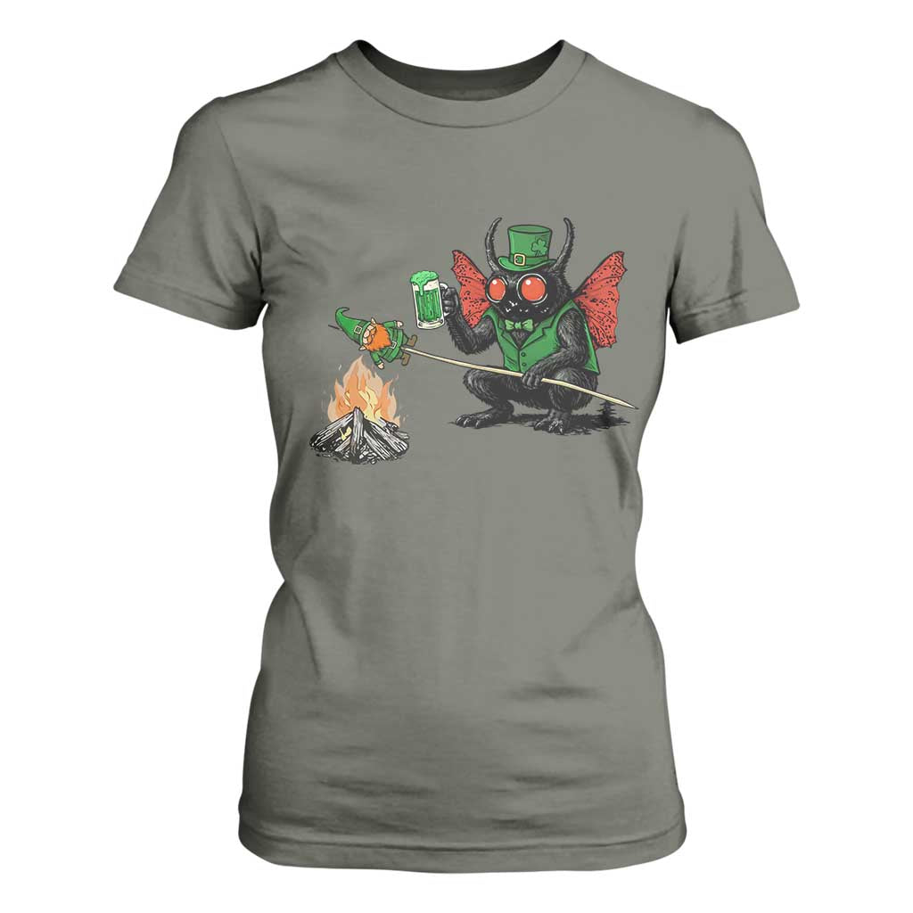Funny Cryptid Mothman T Shirt For Women St Patricks Day Gift TS12 Military Green Print Your Wear
