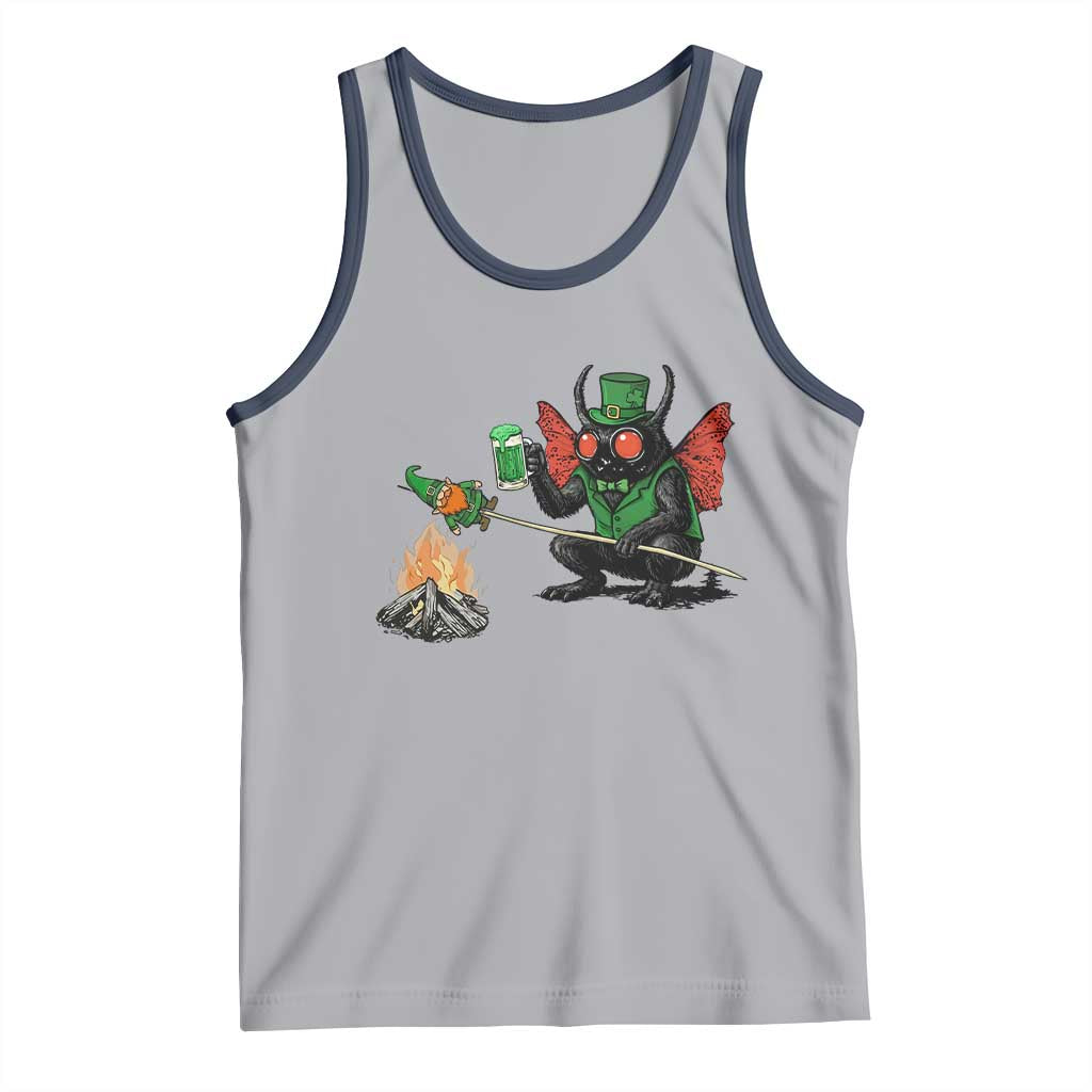 Funny Cryptid Mothman Tank Top St Patricks Day Gift TS12 Athletic Heather Navy Print Your Wear