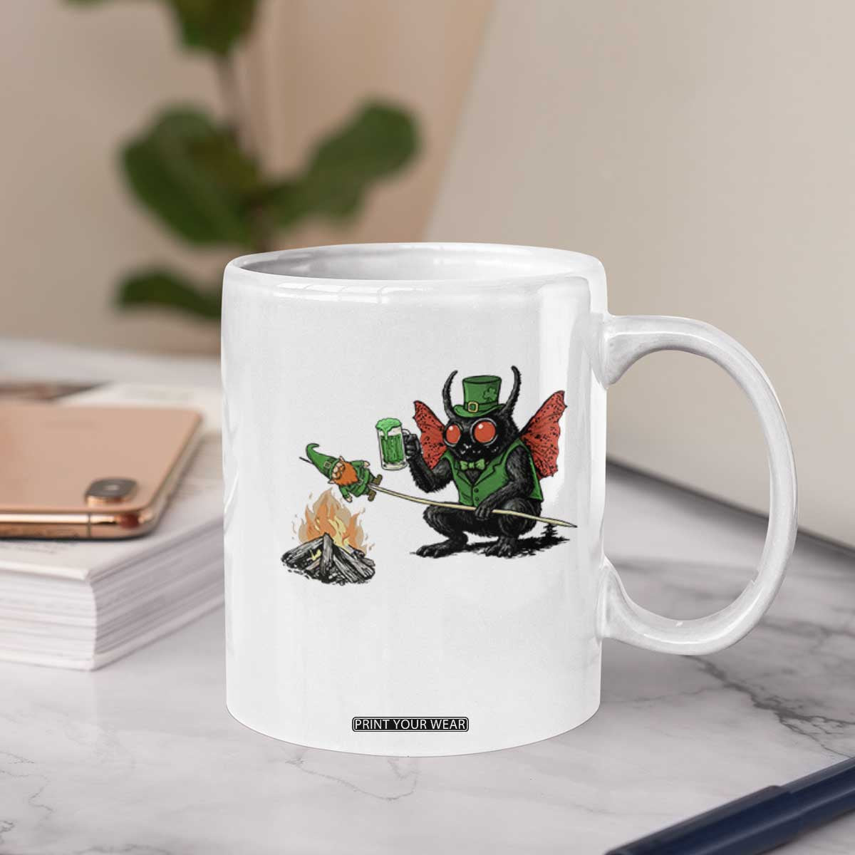 Funny Cryptid Mothman Coffee Mug St Patricks Day Gift TS12 Print Your Wear