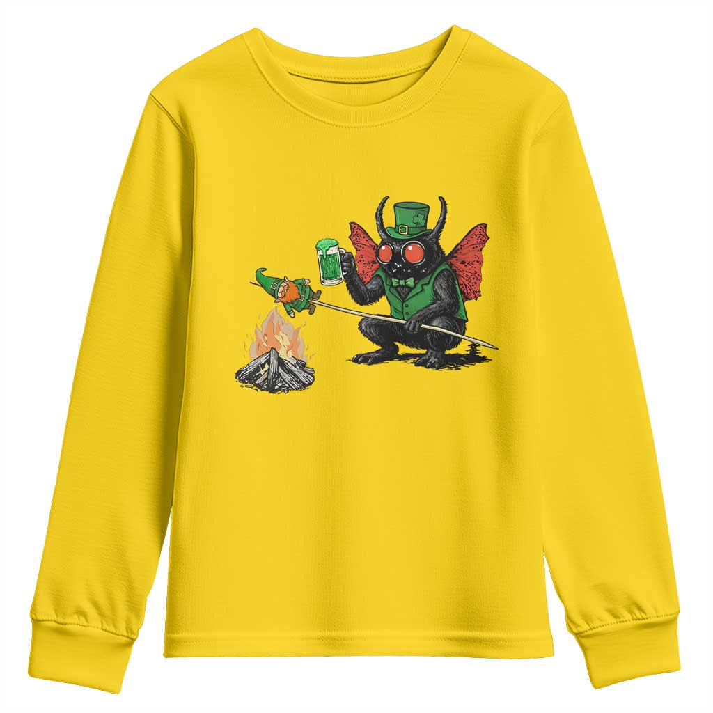 Funny Cryptid Mothman Youth Sweatshirt St Patricks Day Gift TS12 Daisy Print Your Wear