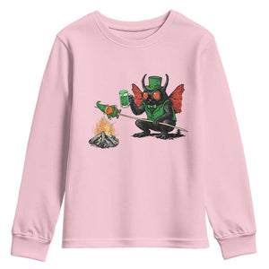 Funny Cryptid Mothman Youth Sweatshirt St Patricks Day Gift TS12 Light Pink Print Your Wear