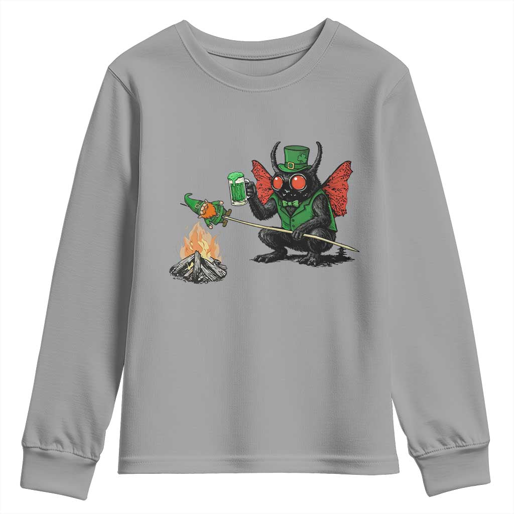 Funny Cryptid Mothman Youth Sweatshirt St Patricks Day Gift TS12 Sport Gray Print Your Wear