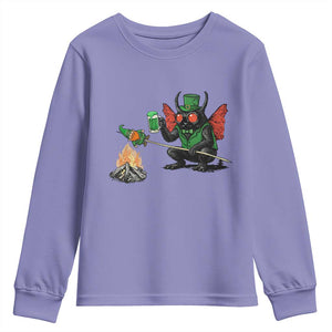 Funny Cryptid Mothman Youth Sweatshirt St Patricks Day Gift TS12 Violet Print Your Wear