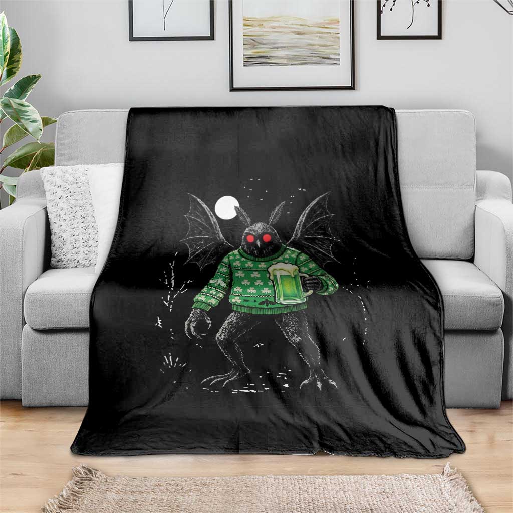 Funny Mothman St Patricks Day Throw Blanket Gift For Cryptid Lovers TS12 Print Your Wear