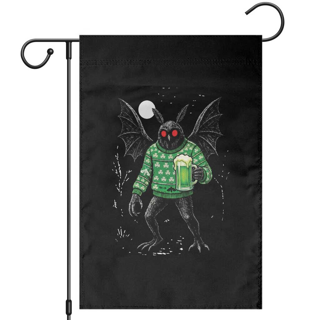 Funny Mothman St Patricks Day Garden Flag Gift For Cryptid Lovers TS12 Black Print Your Wear