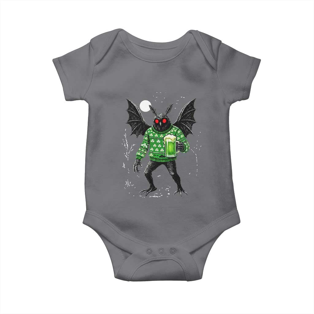 Funny Mothman St Patricks Day Baby Onesie Gift For Cryptid Lovers TS12 Charcoal Print Your Wear
