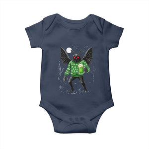 Funny Mothman St Patricks Day Baby Onesie Gift For Cryptid Lovers TS12 Navy Print Your Wear