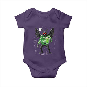 Funny Mothman St Patricks Day Baby Onesie Gift For Cryptid Lovers TS12 Purple Print Your Wear