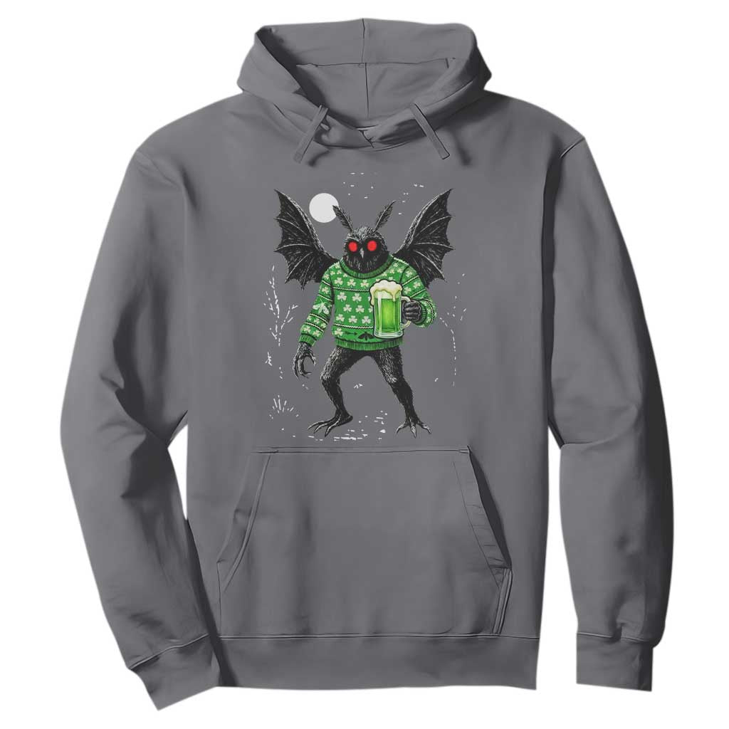 Funny Mothman St Patricks Day Hoodie Gift For Cryptid Lovers TS12 Charcoal Print Your Wear