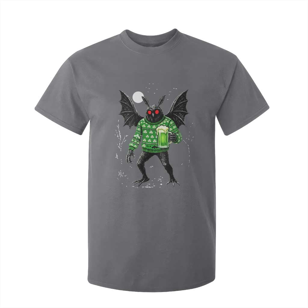 Funny Mothman St Patricks Day T Shirt For Kid Gift For Cryptid Lovers TS12 Charcoal Print Your Wear