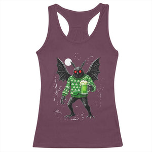 Funny Mothman St Patricks Day Racerback Tank Top Gift For Cryptid Lovers TS12 Maroon Print Your Wear