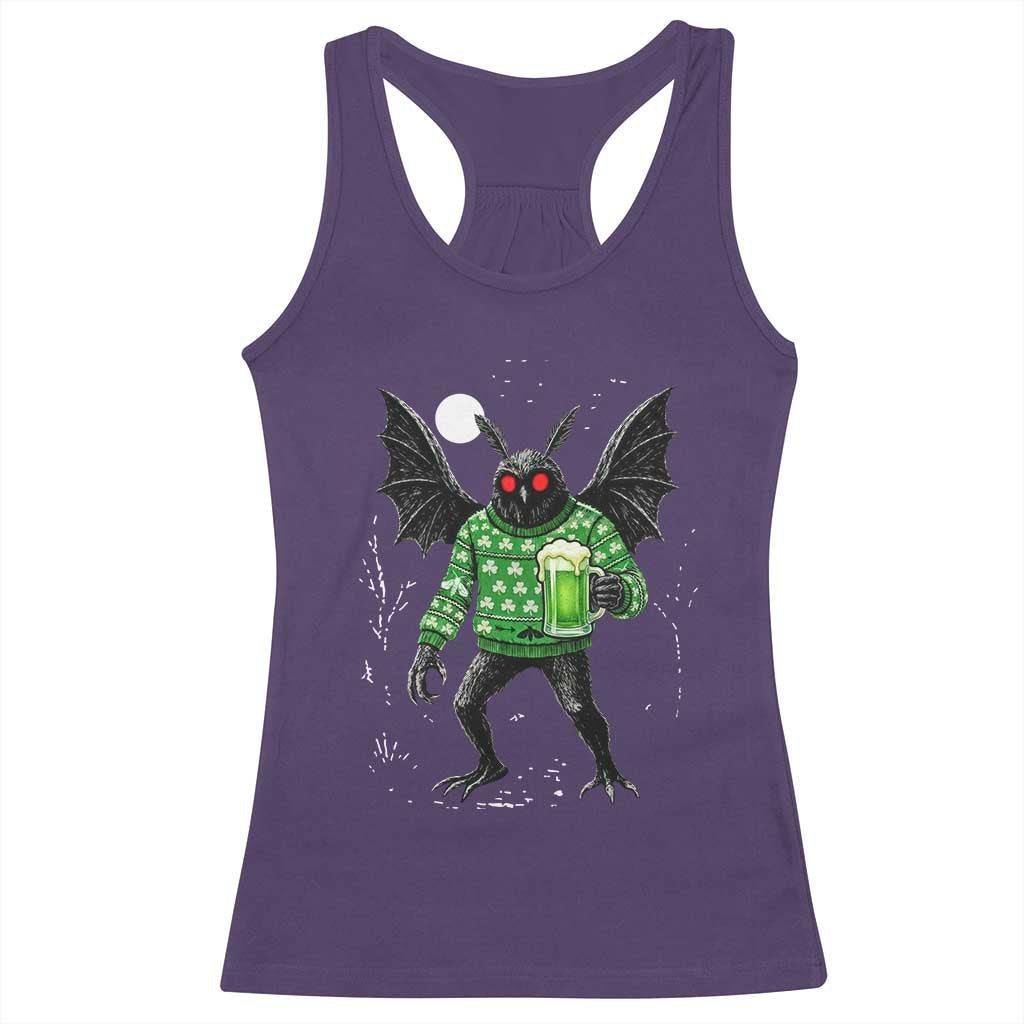 Funny Mothman St Patricks Day Racerback Tank Top Gift For Cryptid Lovers TS12 Purple Print Your Wear