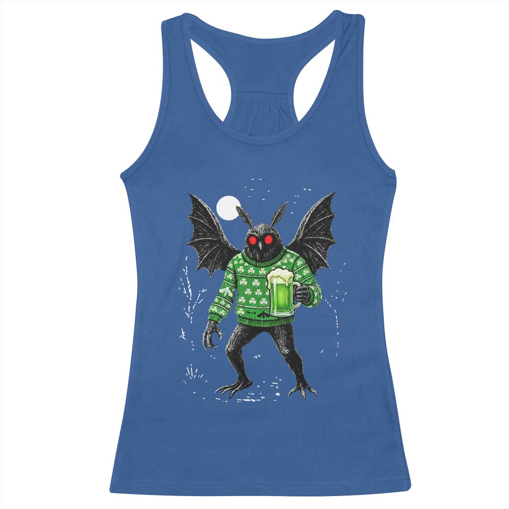 Funny Mothman St Patricks Day Racerback Tank Top Gift For Cryptid Lovers TS12 Royal Blue Print Your Wear