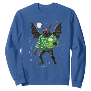 Funny Mothman St Patricks Day Sweatshirt Gift For Cryptid Lovers TS12 Royal Blue Print Your Wear