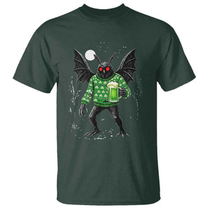 Funny Mothman St Patricks Day T Shirt Gift For Cryptid Lovers TS12 Dark Forest Green Print Your Wear