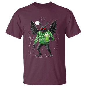Funny Mothman St Patricks Day T Shirt Gift For Cryptid Lovers TS12 Maroon Print Your Wear