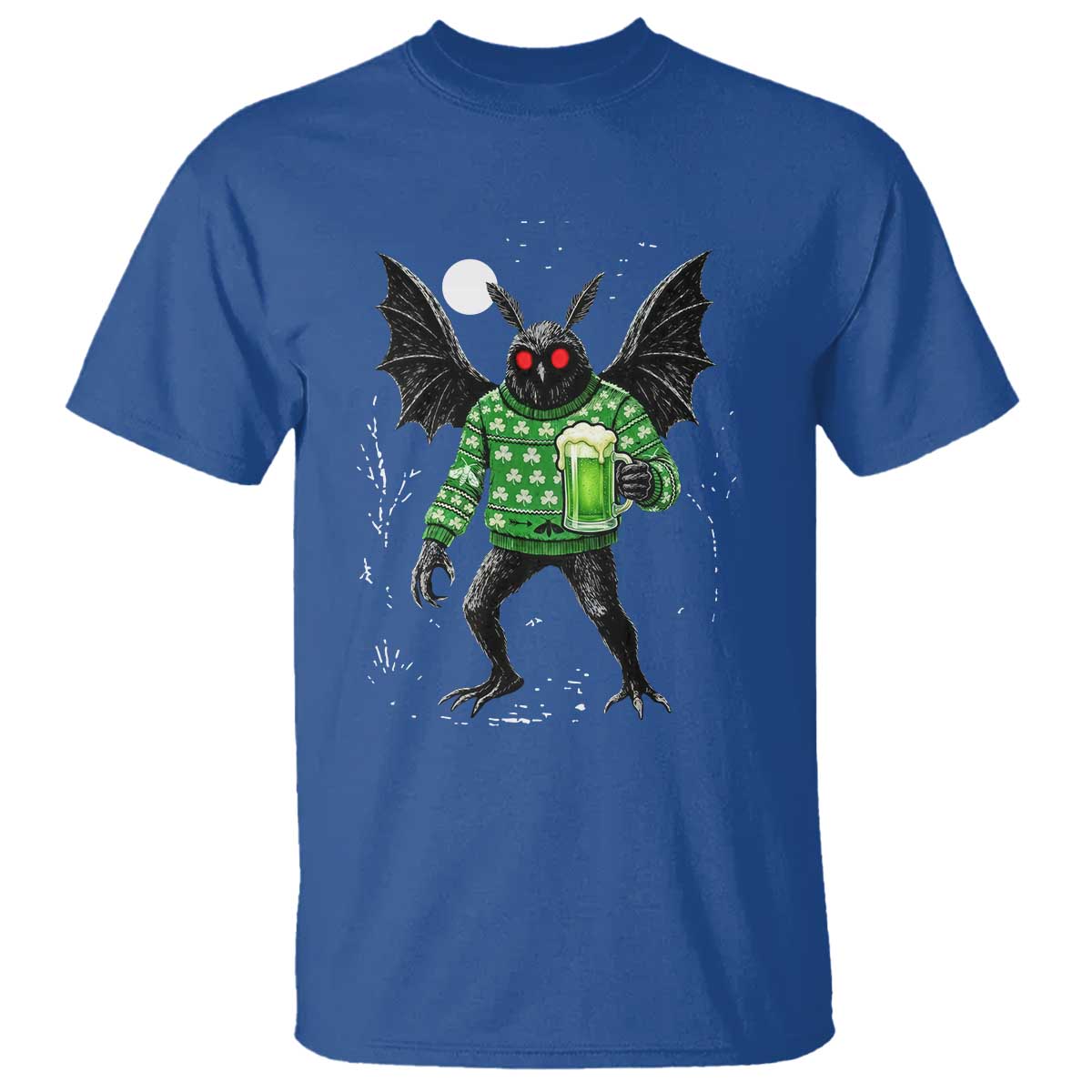 Funny Mothman St Patricks Day T Shirt Gift For Cryptid Lovers TS12 Royal Blue Print Your Wear
