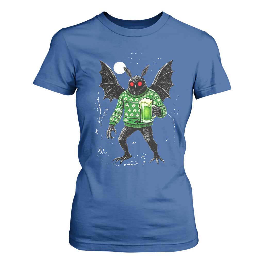 Funny Mothman St Patricks Day T Shirt For Women Gift For Cryptid Lovers TS12 Royal Blue Print Your Wear