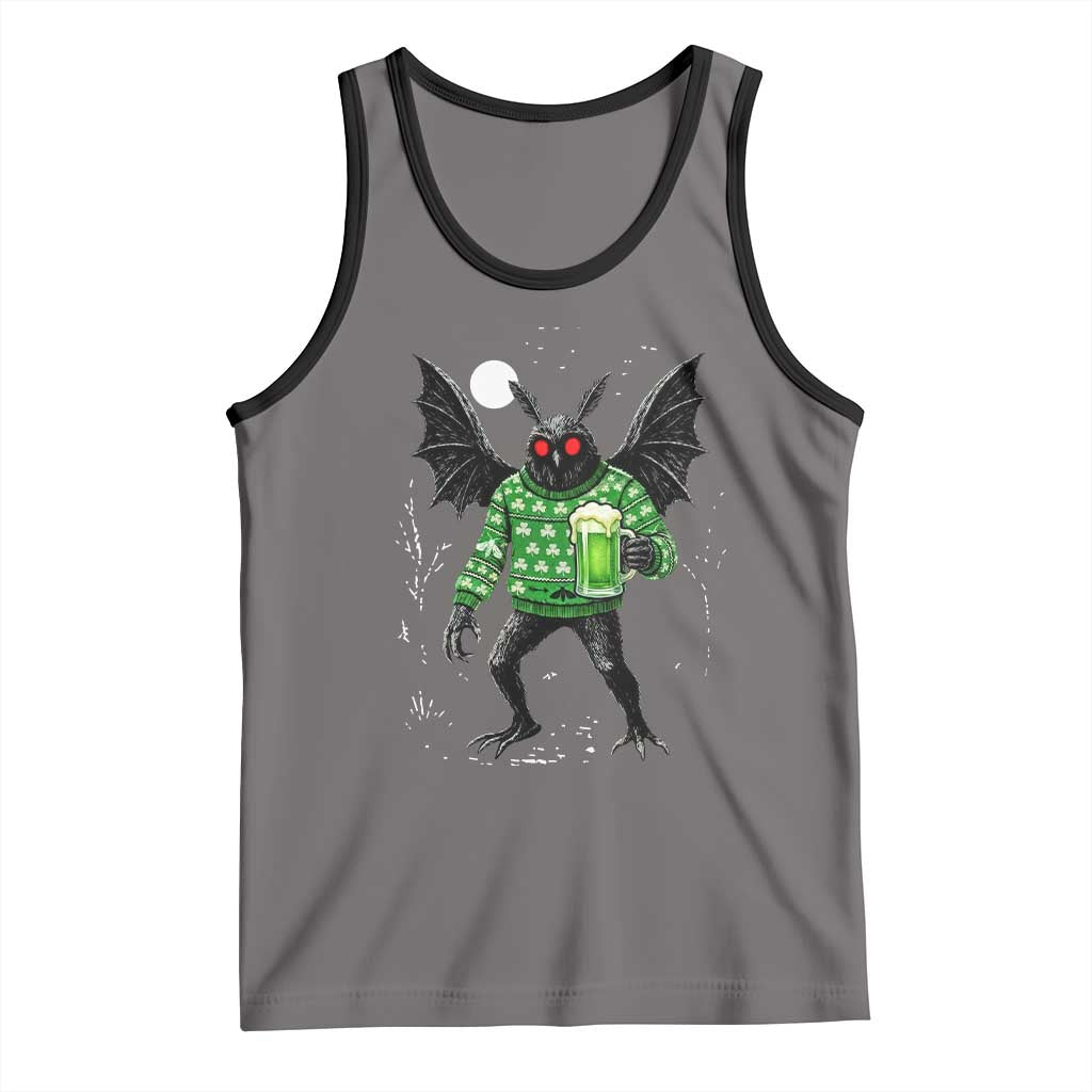 Funny Mothman St Patricks Day Tank Top Gift For Cryptid Lovers TS12 Deep Heather Black Print Your Wear