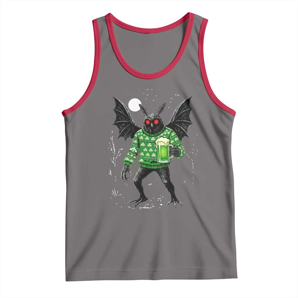 Funny Mothman St Patricks Day Tank Top Gift For Cryptid Lovers TS12 Deep Heather Red Print Your Wear