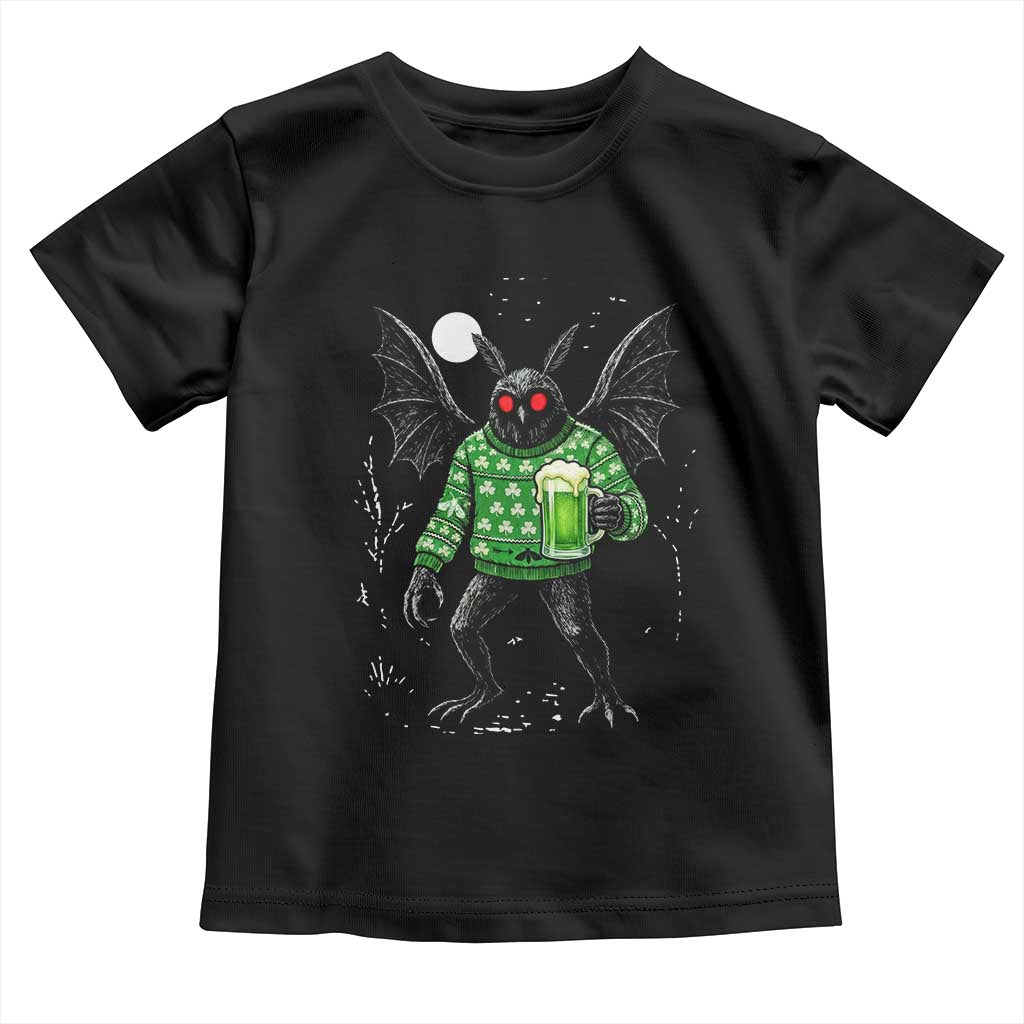 Funny Mothman St Patricks Day Toddler T Shirt Gift For Cryptid Lovers TS12 Black Print Your Wear