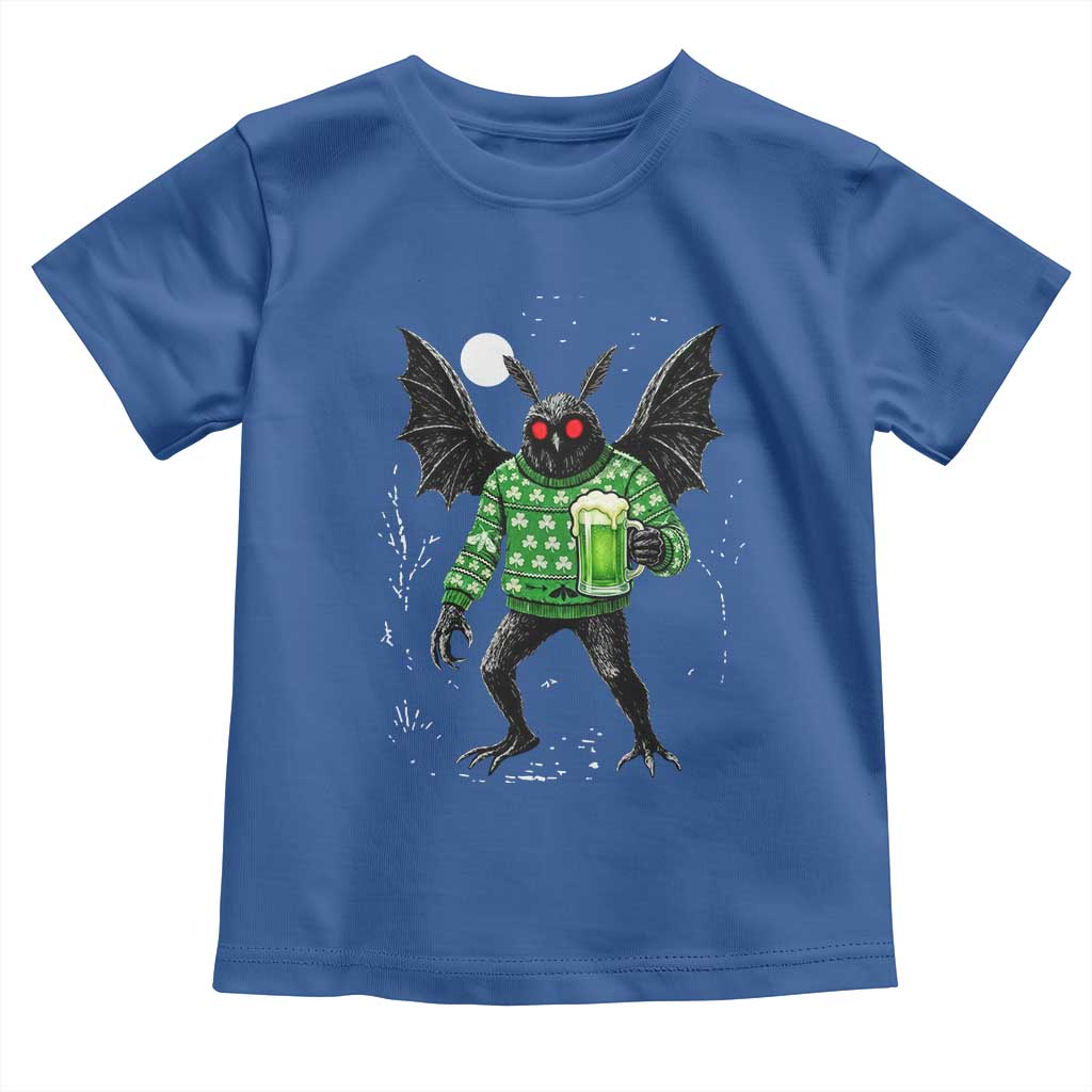 Funny Mothman St Patricks Day Toddler T Shirt Gift For Cryptid Lovers TS12 Royal Blue Print Your Wear