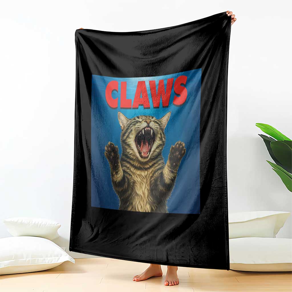 Funny Claws Cat Throw Blanket Horror Movie Parody TS12 Print Your Wear