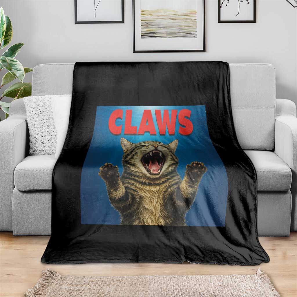Funny Claws Cat Throw Blanket Horror Movie Parody TS12 Print Your Wear