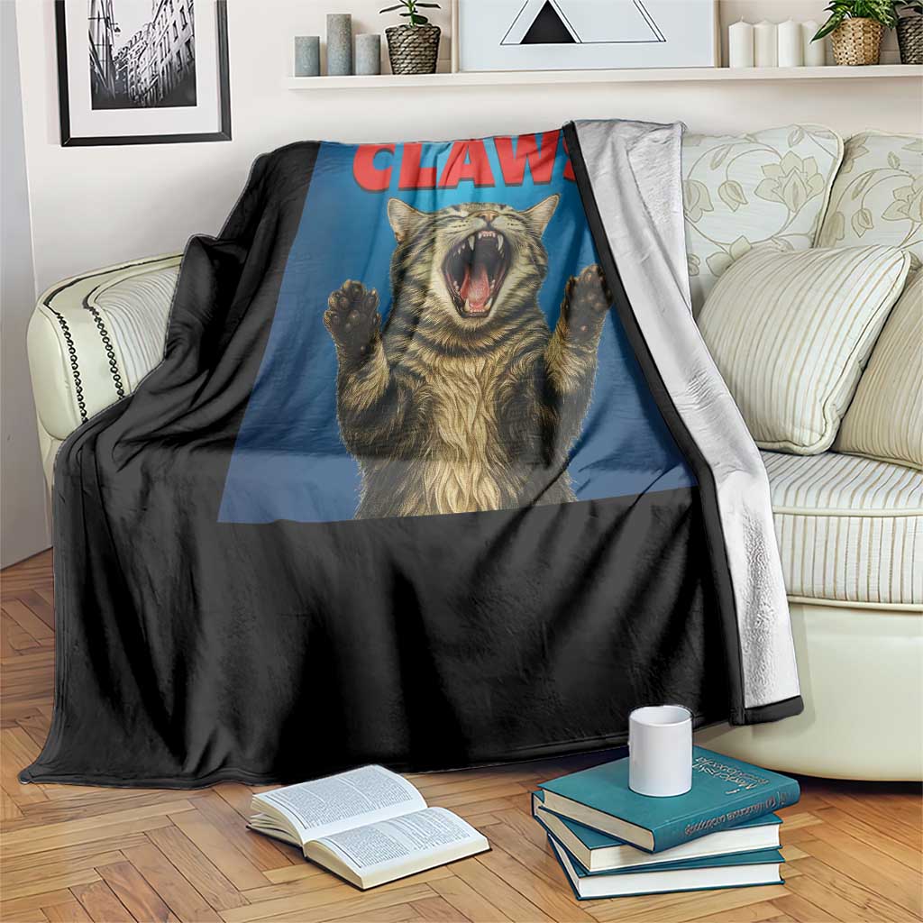 Funny Claws Cat Throw Blanket Horror Movie Parody TS12 Print Your Wear