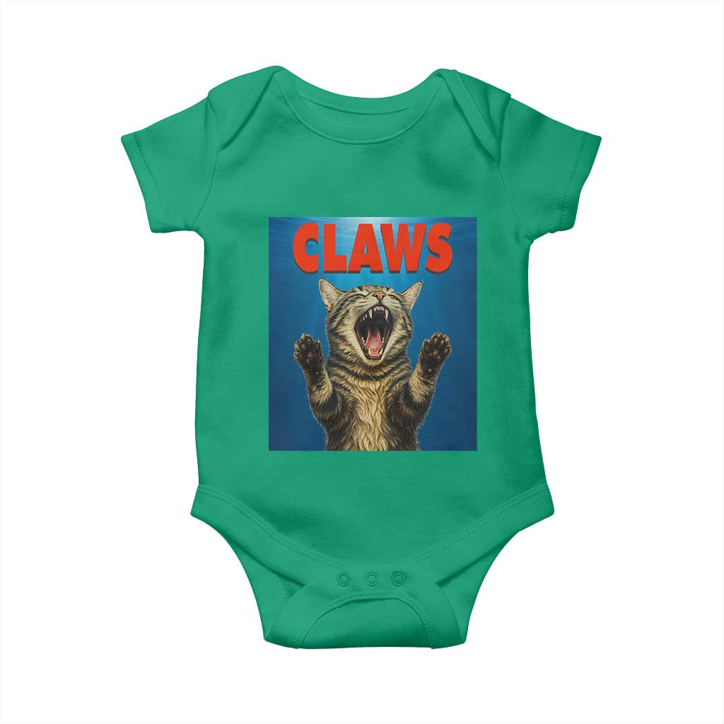 Funny Claws Cat Baby Onesie Horror Movie Parody TS12 Irish Green Print Your Wear