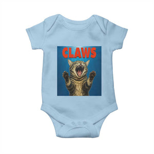Funny Claws Cat Baby Onesie Horror Movie Parody TS12 Light Blue Print Your Wear