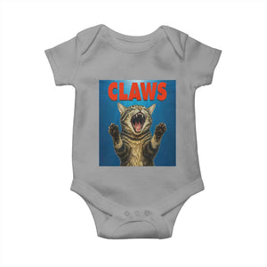 Funny Claws Cat Baby Onesie Horror Movie Parody TS12 Sport Gray Print Your Wear