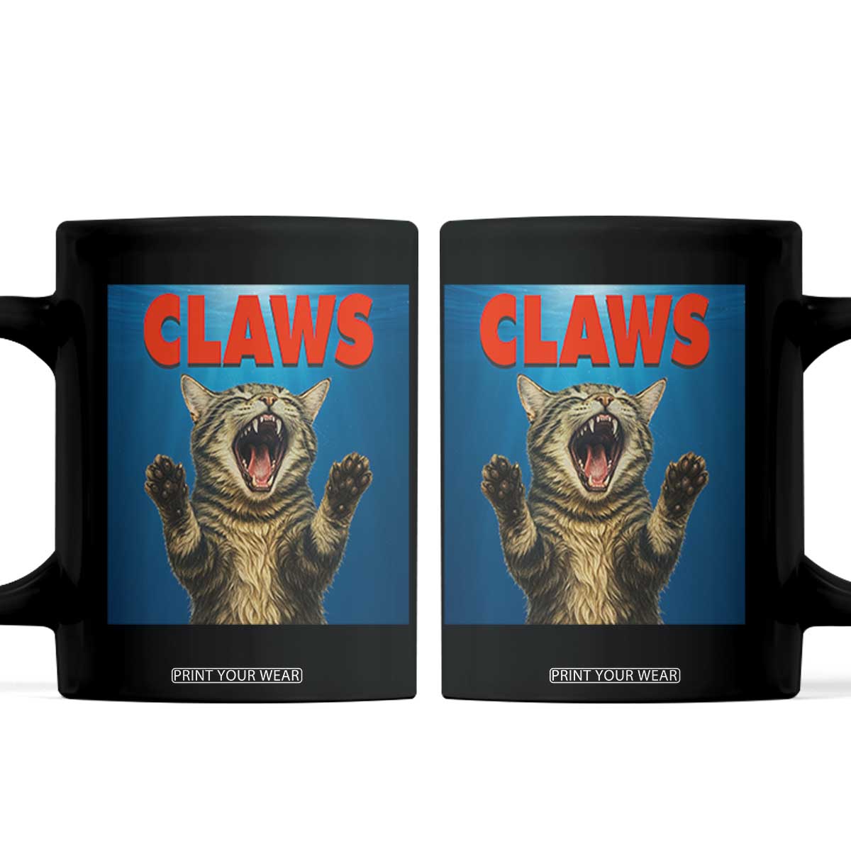 Funny Claws Cat Coffee Mug Horror Movie Parody TS12 Black Print Your Wear