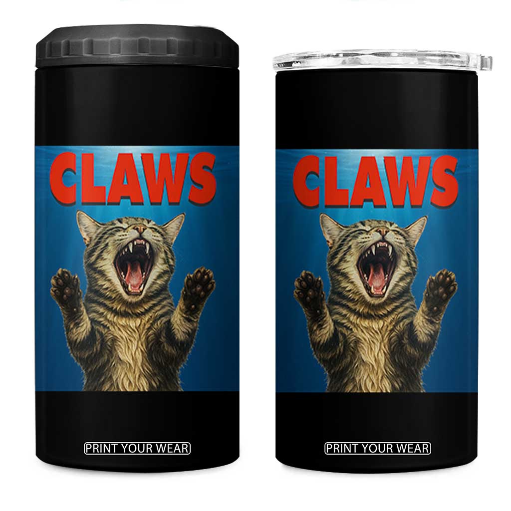Funny Claws Cat 4 in 1 Can Cooler Tumbler Horror Movie Parody TS12 One Size: 16 oz Black Print Your Wear