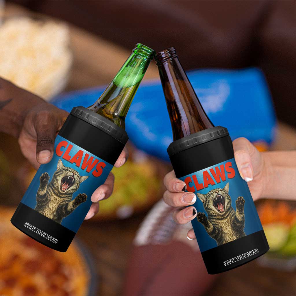 Funny Claws Cat 4 in 1 Can Cooler Tumbler Horror Movie Parody TS12 Print Your Wear
