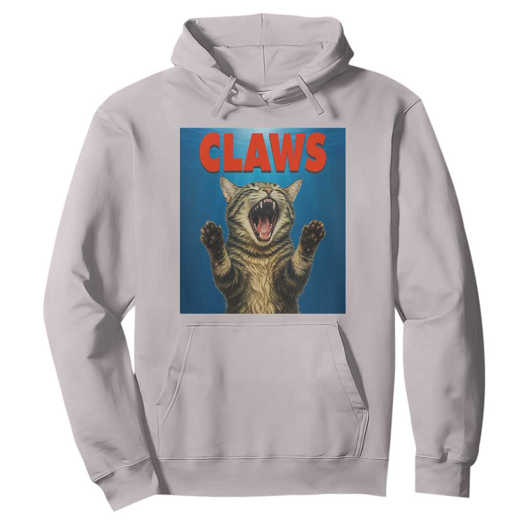 Funny Claws Cat Hoodie Horror Movie Parody TS12 Ice Gray Print Your Wear