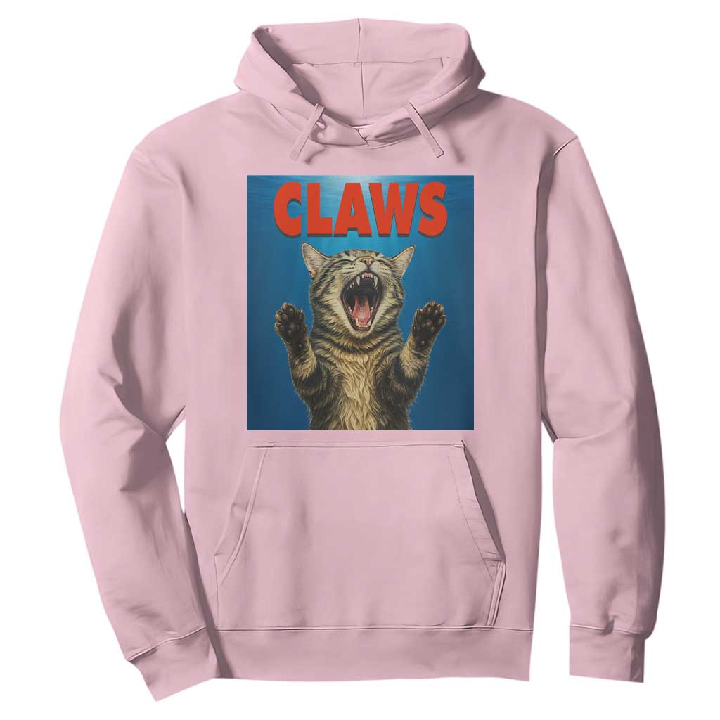 Funny Claws Cat Hoodie Horror Movie Parody TS12 Light Pink Print Your Wear